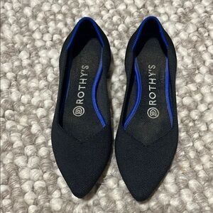 Rothy's Black and Blue Flats Sleek Minimalist Design